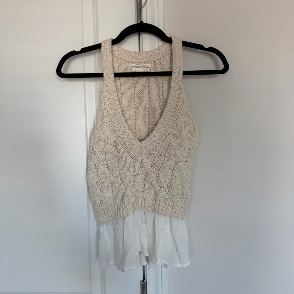 NWT By Anthropologie Twofer Cable-Knit Sweater Tank - Picture 3 of 8